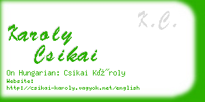 karoly csikai business card